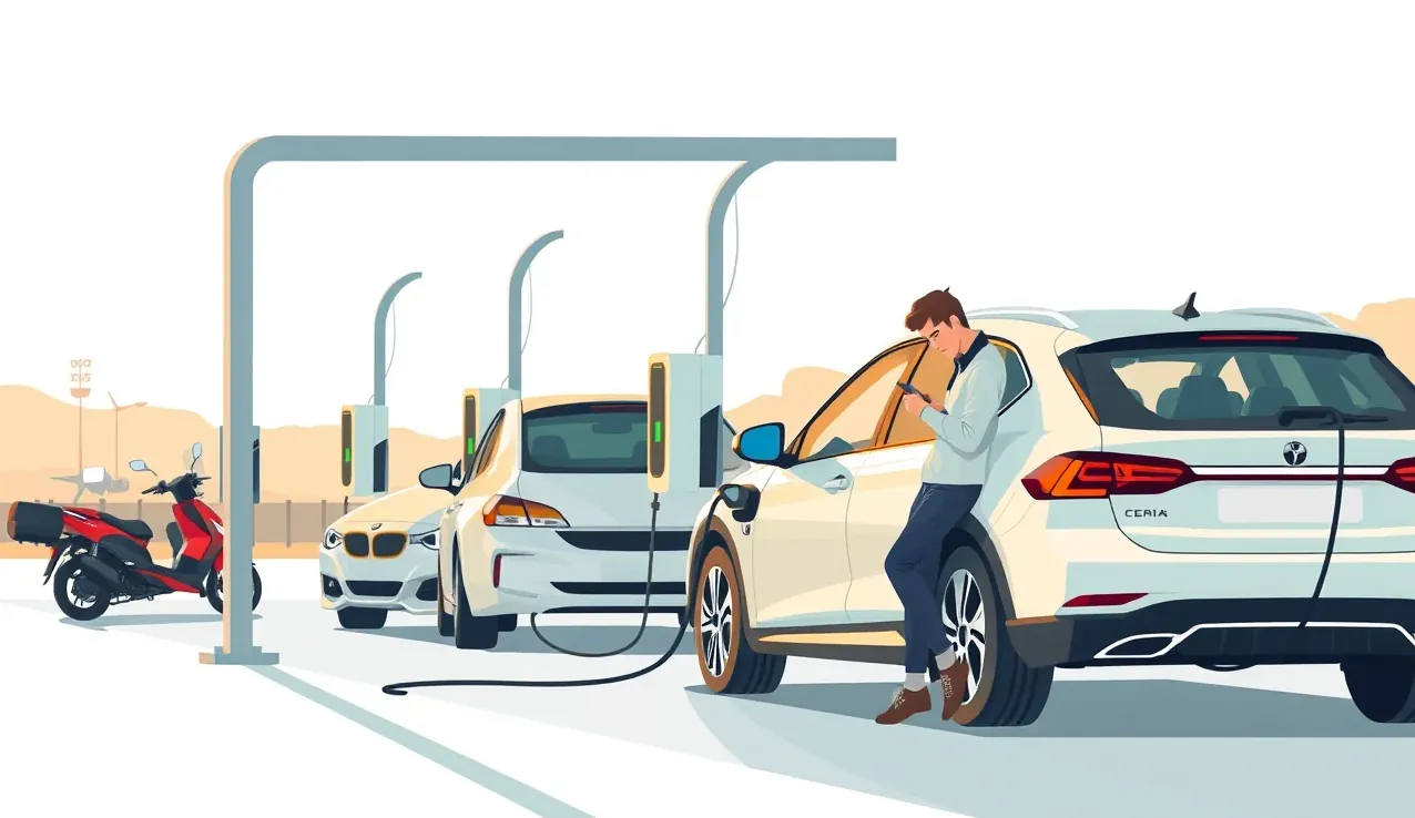 Pohľad na motorový priestor a vysokonapäťové oranžové káble hybridného auta