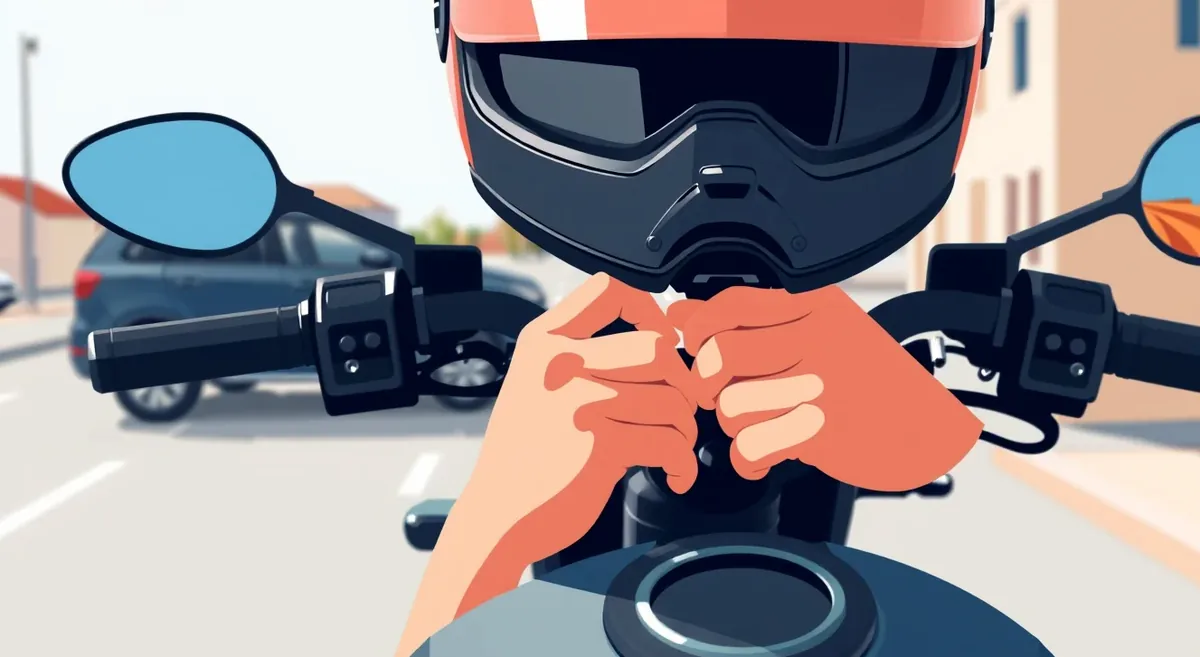 Detail kontroly motocyklovej lekárničky a dokladov pred jazdou