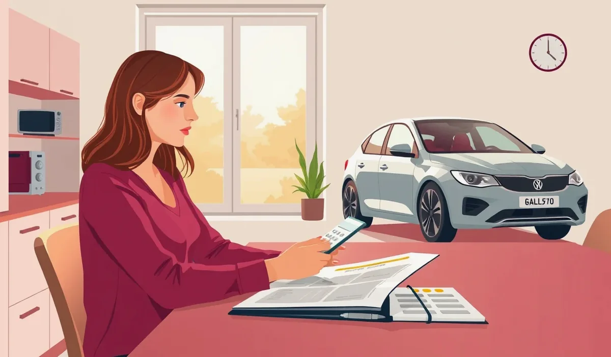 Predajca v autosalóne vysvetľuje staršiemu zákazníkovi podmienky financovania vozidla
