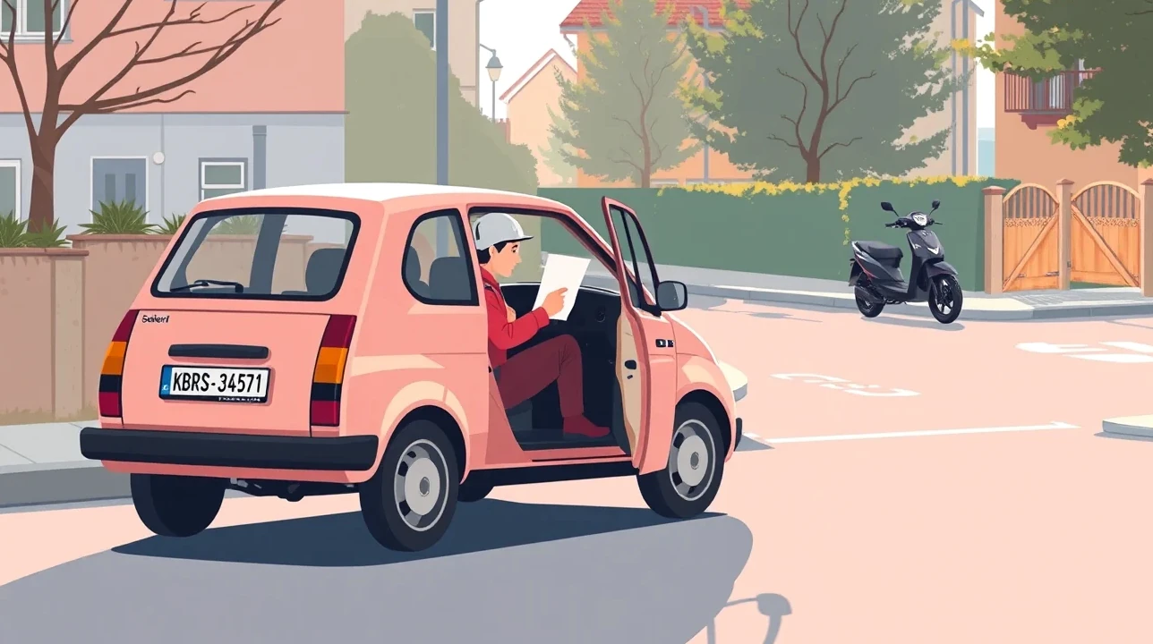 Mestský automobil Chevrolet Aveo zaparkovaný na ulici pred obytným domom