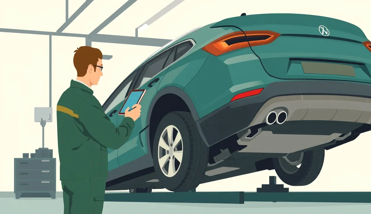 Detail praskliny na čelnom skle automobilu spôsobenej odrazeným kamienkom