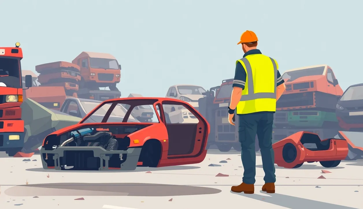 Havarovaný automobil s vážnym poškodením karosérie určený na totálnu škodu