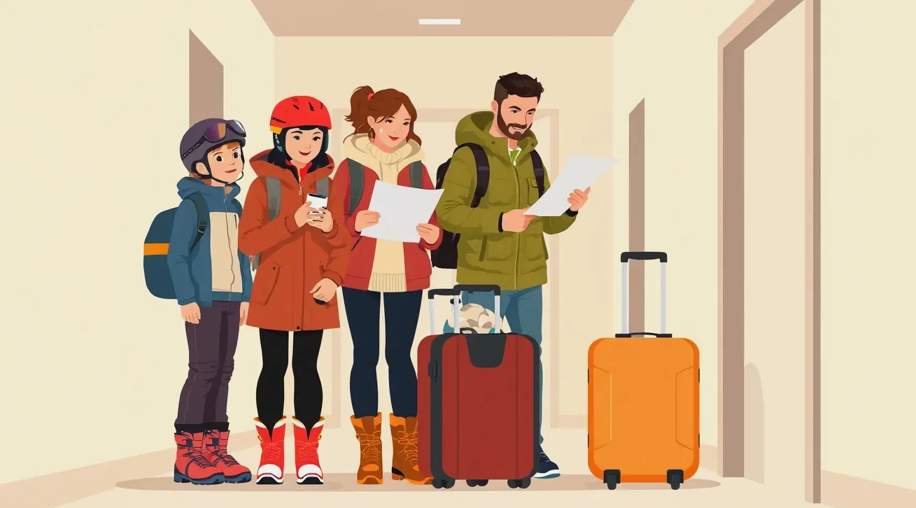 Turisti s batohmi kráčajú po vysokohorskom kamenistom chodníku