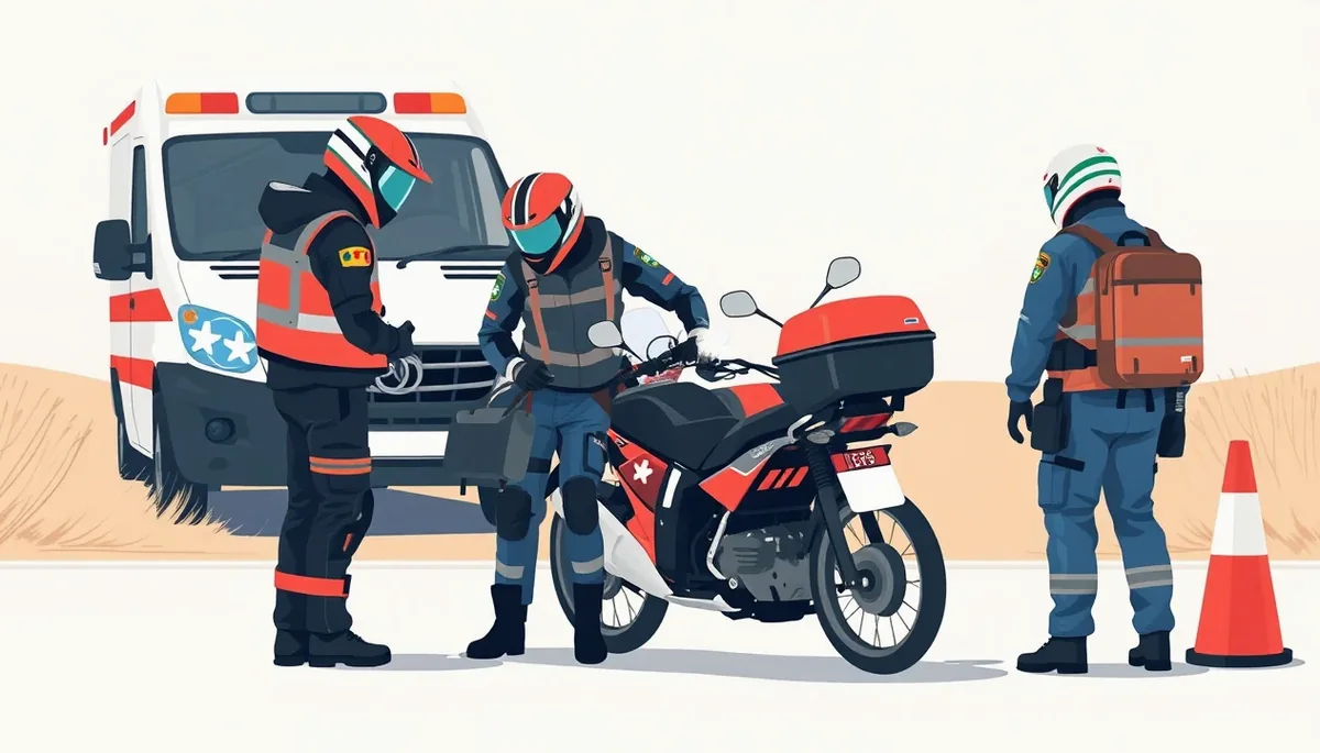 Dvojica na cestovnom motocykli prechádza zákrutou v horskom priesmyku