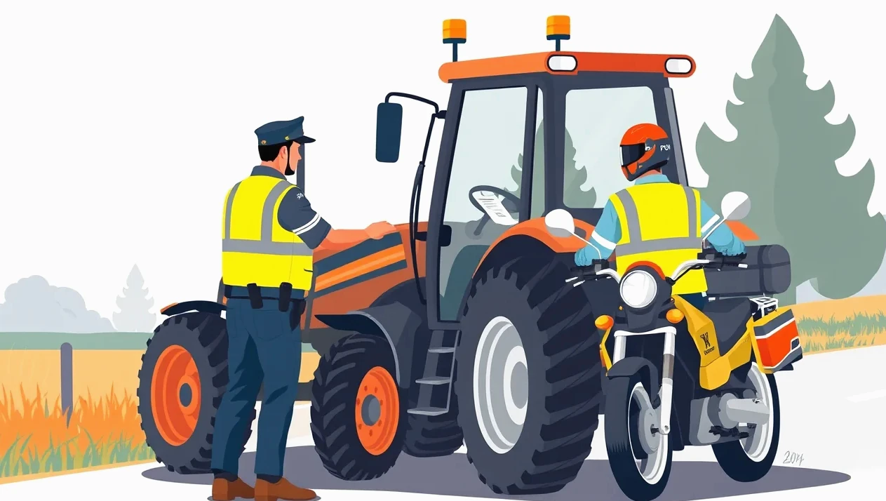 Pracovník kontrolujúci zelenú kartu a doklady od stavebného mechanizmu