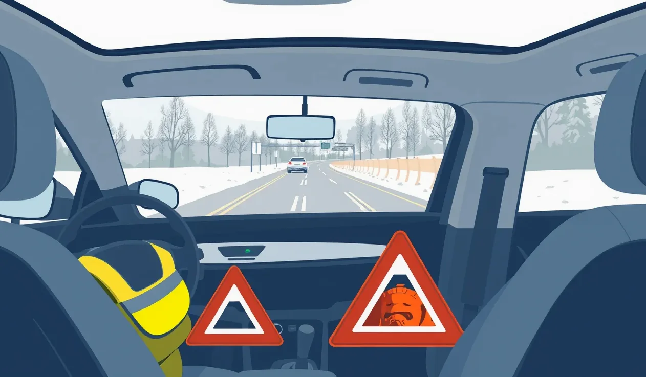 Zasnežená horská cesta v rakúskych Alpách s autami v kolóne